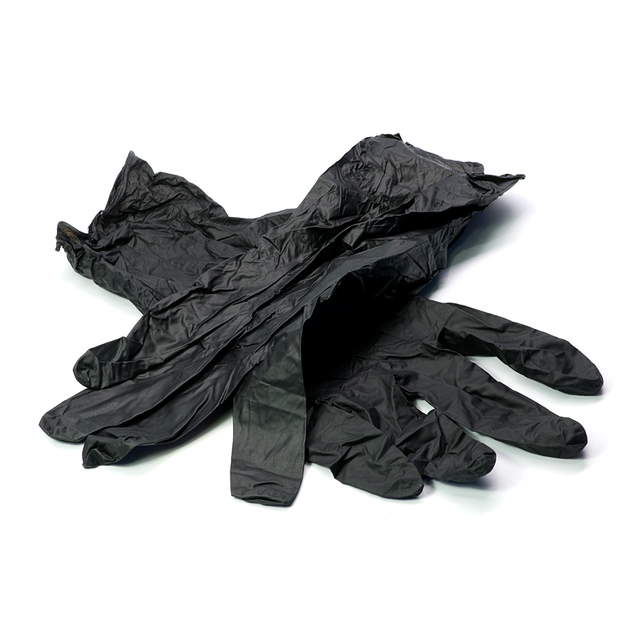 Перчатки нитриловые неопудренные, размер M (черные), 1 пара