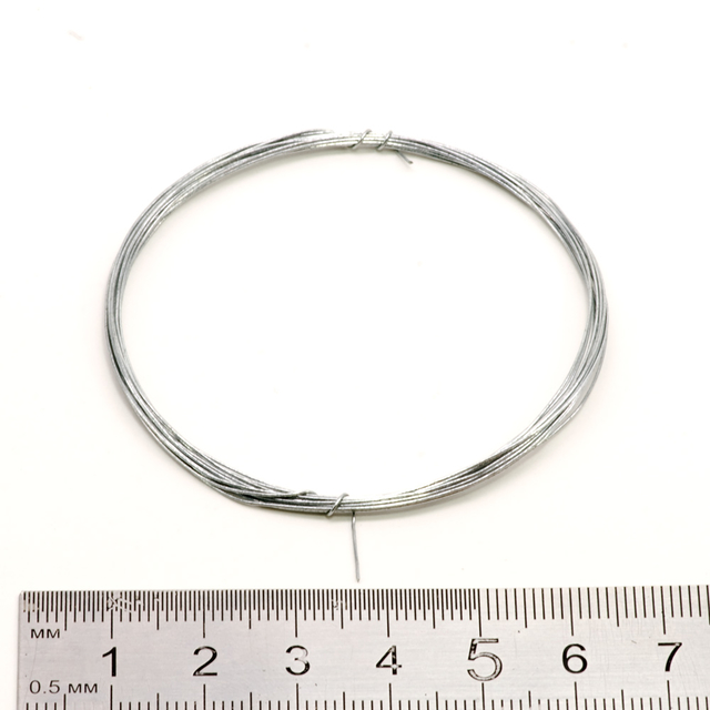 Проволока стальная оцинкованная, диаметр 0.3 мм, 2 метра