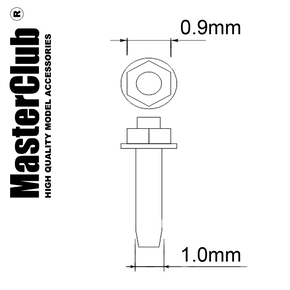 Гайка с шайбой, диаметр головки - 0.9mm; диаметр отверстия для монтажа-1.0mm; 120 шт.